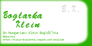 boglarka klein business card